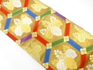 アンティーク　桐に亀甲模様織り出し袋帯（材料）